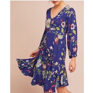Maeve Blue Floral Midi Dress